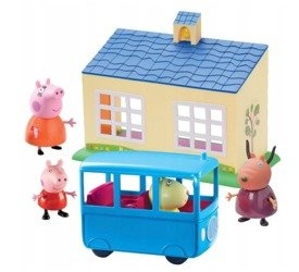 TM TOYS Świnka Peppa Szkoła + Autobus 3 Figurki