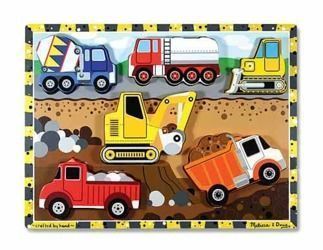 Melissa and Doug Drewniane Puzzle Pojazdy Budowlane Klocki