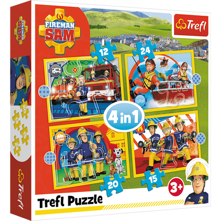 TREFL Puzzle 4w1 Pomocny Strażak Sam