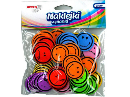 Brewis Naklejki z pianki buźki uśmiechy 50 szt