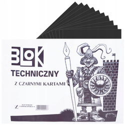 Blok techniczny z czarnymi kartkami A4 10k