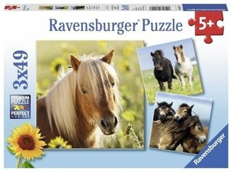 Ravensburger Puzzle 3x49 el Kochane Konie