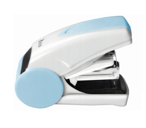 Mini zszywacz biało-niebieski GV080-NB Tetis