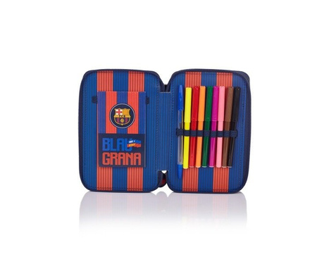 Piórnik Podwójny z Wyposażeniem FC-144 Barcelona
