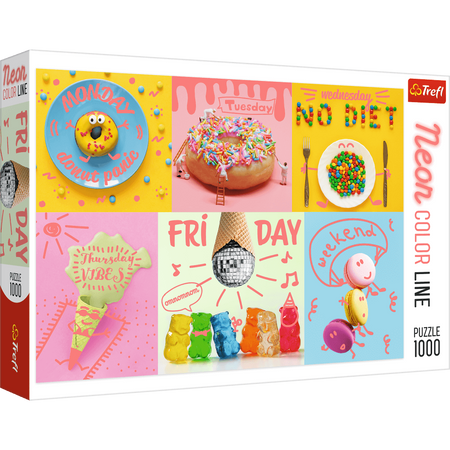 Puzzle 1000 Neon Color Line Słodki tydzień TREFL