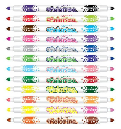 COLORINO Flamastry Pisaki dwustronne 12szt 24 kol 32353