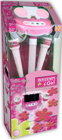 Mikrofon Podwójny dla Dzieci w Stylu Vintage ze Statywem