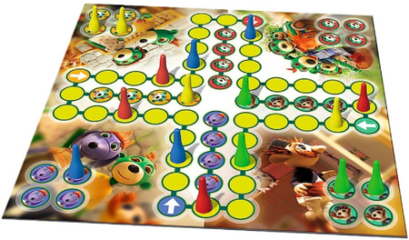 Trefl Duopak Puzzle 4w1 + Chińczyk Trefliki Rodzina Treflików