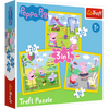TREFL Puzzle 3w1 Świnka Peppa Wesoły dzień Peppy