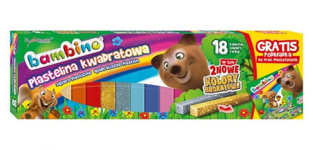 Plastelina 18 Kolorów Bambino Kwadratowa