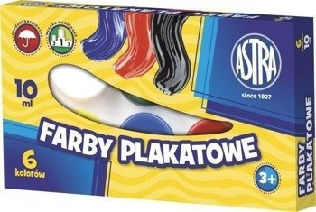ASTRA Farby Plakatowe 6 kolorów 10ml