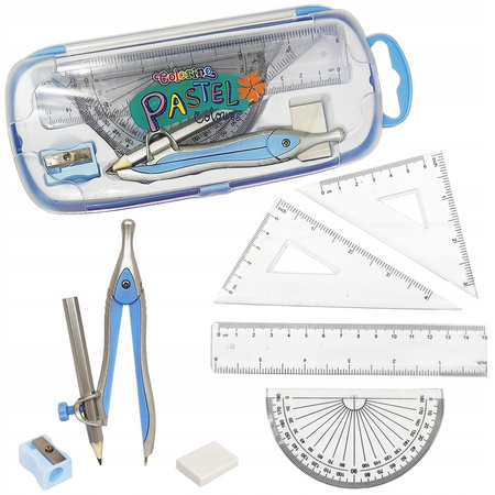 Colorino Zestaw geometryczny 8 elementów w kasetce pastel