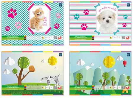 INTERDRUK Zeszyt papierów kolorowych A4 10 kartek