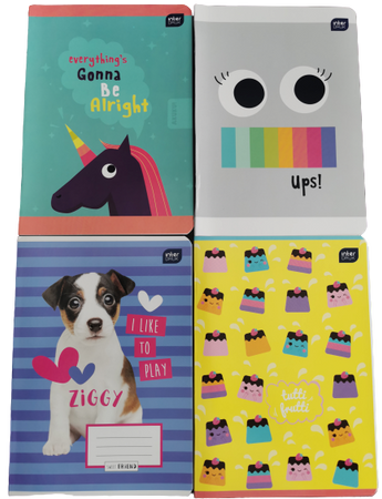 Zeszyt A5/16k Gładki Mix Wzorów dla Dziewczynki INTERDRUK