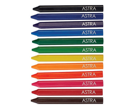 Kredki świecowe trójkątne 12 kolorów ASTRA