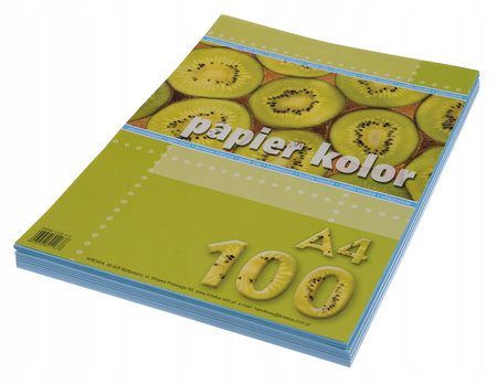 Papier ksero kolorowy A4 80 g/m2 niebieski jasny 100 arkuszy