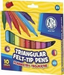 Astra Flamastry trójkątne 10 kolorów
