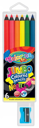 COLORINO Kredki 6 kol JUMBO neon w etui 34654