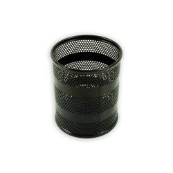 Przybornik Metalowy Duży Okrągły Czarny TETIS