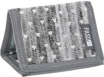 PASO Portfel PPMM19-882 Szare Serduszka
