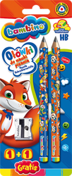 Ołówki do Nauki Pisania Bambino 1+1 + Temperówka