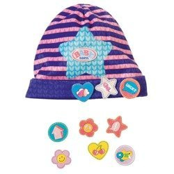 Baby Born - Czapeczka z Przypinkami - fioletowa