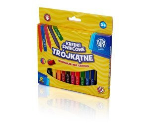 Kredki świecowe trójkątne 12 kolorów ASTRA