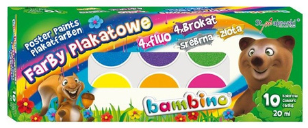 Bambino Farby Plakatowe Extra 10 Kolorów 20ml