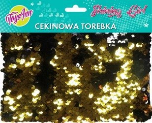 Czarna Torebka Cekinowa Złoto-Czarna