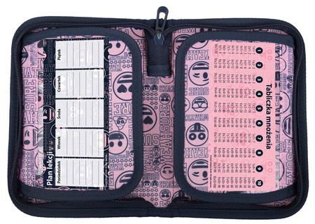 Piórnik Dwuklapkowy bez Wyposażenia PC03 Emoji Pink Różowe