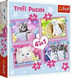 Puzzle 4w1 Zabawne Kotki Trefl