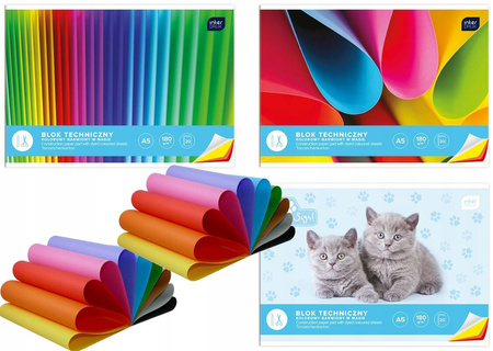 INTERDRUK Blok techniczny kolorowy 180g A5/20