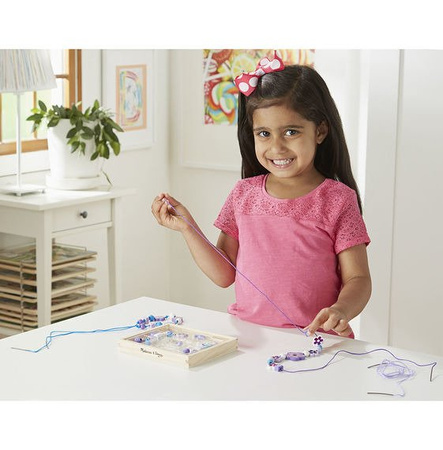 Melissa Doug Drewniane Koraliki Kwiatki Wisiorki