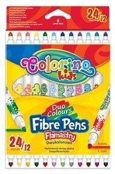 COLORINO Flamastry Pisaki dwustronne 12szt 24 kol 32353