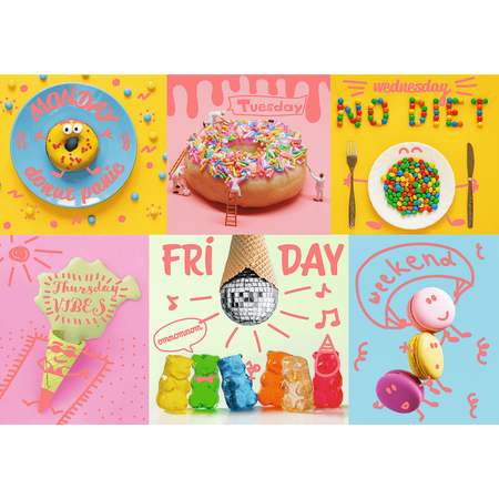 Zestaw Puzzle 4 x 1000 Nowy Jork Psy Słodycze Panorama