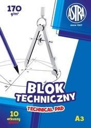 Blok techniczny A3 170 g ASTRA 10 kartek 1 sztuka
