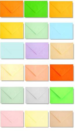 Pol-Mak Koperty Kolorowe B6 10 szt mix kolorów