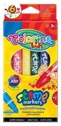 Colorino Flamastry dwustronne z pieczątkami 6 kol
