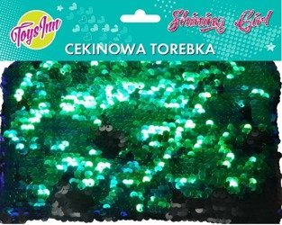 Czarna Torebka Cekinowa Zielono-Czarna