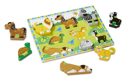 Melissa and Doug Drewniane Puzzle Zwierzęta Pupile