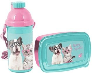 PASO Zestaw Bidon PTK-3021 + Śniadaniówka PTK-3022 Studio Pets Pies i Kot