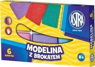 Modelina z Brokatem 6 kolorów Astra