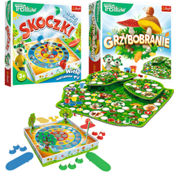 Zestaw Gier dla Dzieci Skoczki + Grzybobranie Rodzina Treflików Gra Zręcznościowa