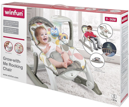 Smily Play Leżaczek Bujaczek Nagrywa 3 w 1 Wibruje Lampka