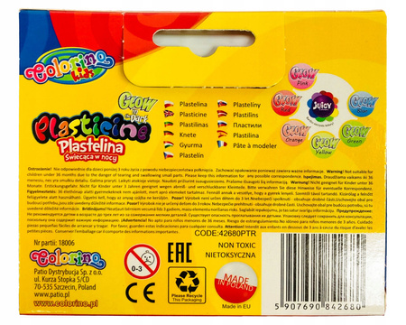 Colorino Plastelina szkolna świecąca 6 kolorów