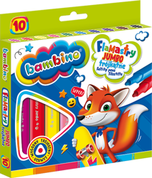 Flamastry 10 Kolorów Jumbo Bambino Trójkątne