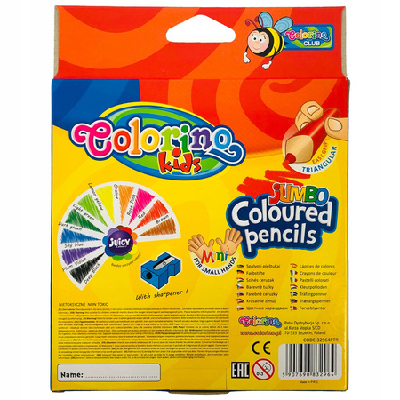 Mini Kredki Ołówkowe Trójkątne Jumbo 10 kol.