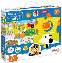 Czuczu Duuuuże Puzzle z Dziurką Wieś dla Dzieci 2+