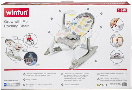 Smily Play Leżaczek Bujaczek Nagrywa 3 w 1 Wibruje Lampka