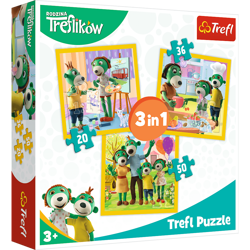 TREFL Puzzle 3w1 Razem Jest Wesoło Rodzina Treflików